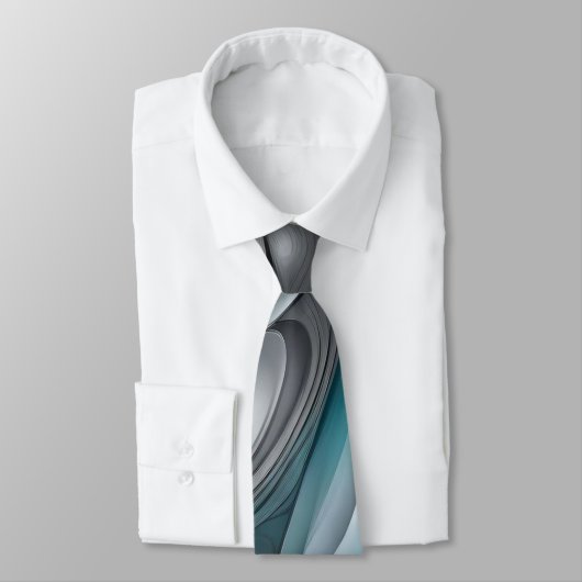 Teal and Gray Modern Design Neck Tie ネクタイ (タイ)