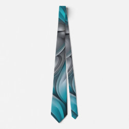 Teal and Gray Modern Design Neck Tie ネクタイ