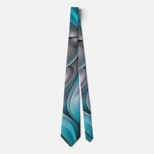 Teal and Gray Modern Design Neck Tie ネクタイ (正面)