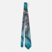 Teal and Gray Modern Design Neck Tie ネクタイ (裏面)