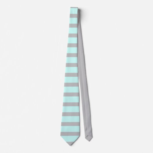 Teal and Gray Striped ネクタイ (正面)