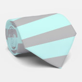 Teal and Gray Striped ネクタイ (ロール)