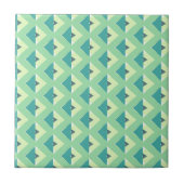 Teal and Green Diamond Geometric Pattern タイル (正面)