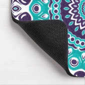 Teal and Indigo Mandala Design マウスパッド (コーナー)