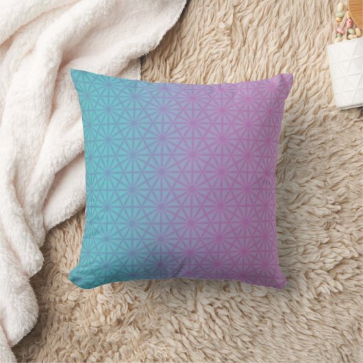 Teal and lavender throw pillow クッション (ブランケット)
