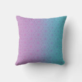 Teal and lavender throw pillow クッション (裏面)