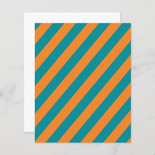 Teal and Orange Diagonal Stripes Scrapbook Paper (正面/裏面)