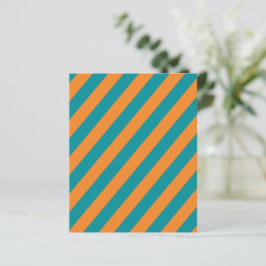 Teal and Orange Diagonal Stripes Scrapbook Paper (スタンド正面)