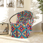 Teal and Orange Tribal フリースブランケット