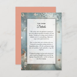 Teal and Peach Enchanted Forest Wedding エンクロージャーカード