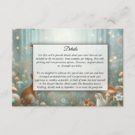 Teal and Peach Enchanted Forest Wedding エンクロージャーカード