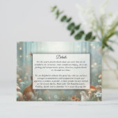 Teal and Peach Enchanted Forest Wedding エンクロージャーカード (スタンド正面)