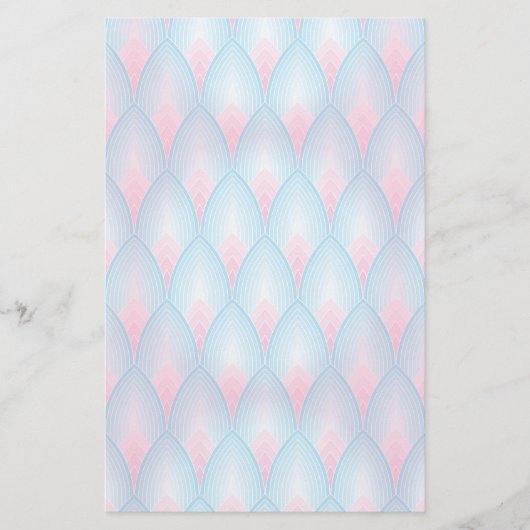 Teal And Pink Petal Pattern 便箋 (正面)