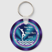 Teal and Purple Personalized Gymnastic Gift Ideas キーホルダー (正面)