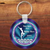 Teal and Purple Personalized Gymnastic Gift Ideas キーホルダー (正面)