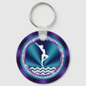 Teal and Purple Personalized Gymnastic Gift Ideas キーホルダー (裏面)