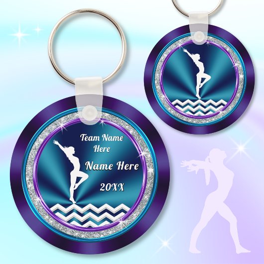 Teal and Purple Personalized Gymnastic Gift Ideas キーホルダー