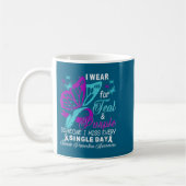 Teal And Purple Ribbon Suicide Prevention Awarenes コーヒーマグカップ (左)