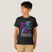 Teal And Purple Ribbon Suicide Prevention Awarenes Tシャツ (正面フル)