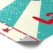 Teal and Red Circus Tent Birthday Party  ポスター (角)