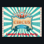 Teal and Red Circus Tent Birthday Party  ポスター<br><div class="desc">You will love this teal stripes and red circus tent with colorful polka dots. Great for a circus birthday party!</div>