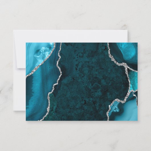 Teal and Silver Agate Marble RSVP (裏面)