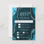 Teal and Silver Agate Meal Choice RSVP (正面)