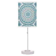 Teal and Taupe Radiant Mandala Pattern