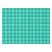 Teal And Turquoise Gingham Plaid Design  テーブルクロス (正面(横))