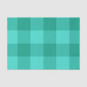 Teal And Turquoise Gingham Plaid Design 薄葉紙 (正面)