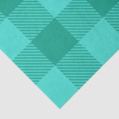 Teal And Turquoise Gingham Plaid Design 薄葉紙 (詳細)