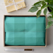 Teal And Turquoise Gingham Plaid Design 薄葉紙 (ギフト)
