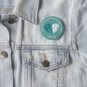Teal And White Cervical Cancer Awareness Month 缶バッジ (インサイチュ)
