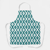 Teal and white diamond pattern エプロン (正面)