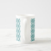 Teal and white diamond pattern ボーンチャイナマグカップ (裏面)