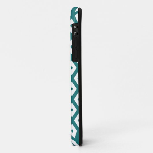 Teal and white diamond pattern Case-Mate iPhoneケース (裏面/左)