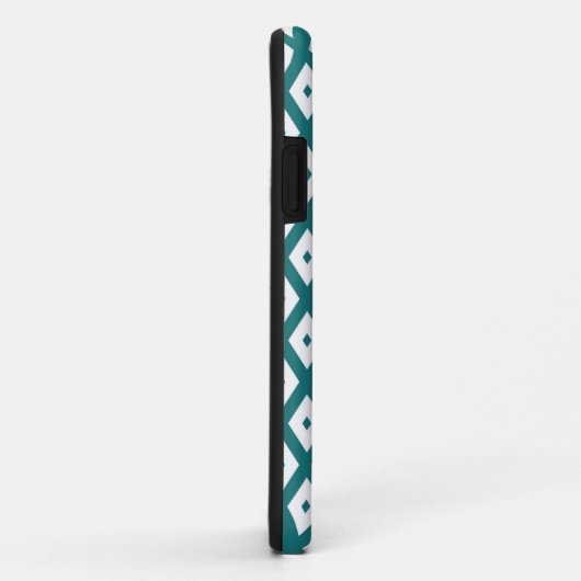 Teal and white diamond pattern Case-Mate iPhoneケース (裏面/右)