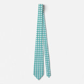 Teal and White Gingham Pattern Inspiration ネクタイ (正面)