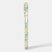 Teal and Yellow Spring Flower Pattern Monogram Case-Mate iPhoneケース (裏面 / 左)