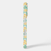 Teal and Yellow Spring Flower Pattern Monogram Case-Mate iPhoneケース (裏面 / 右)