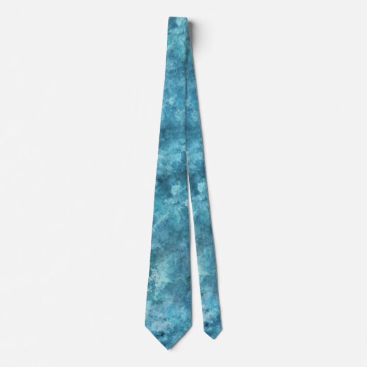 Teal Aqua Ombre Tie dye ネクタイ (正面)