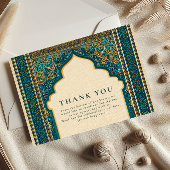 Teal Arch Islamic Wedding サンキューカード