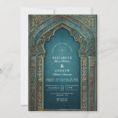 Teal Archway Islamic Wedding 招待状 (正面)