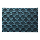 teal art deco fan pattern,teal,art deco,metallic,f 枕カバー (裏面)