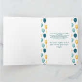 Teal Balloons Pattern Photo カード (内部)