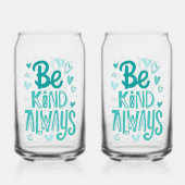 Teal "Be Kind" Motivational Message ガラス缶 (正面)