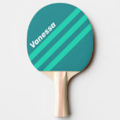 Teal Beach Breeze Angled Striping with Name 卓球ラケット (裏面)