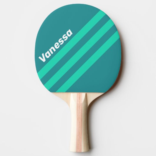 Teal Beach Breeze Angled Striping with Name 卓球ラケット (裏面)