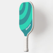 Teal Beach Breeze Circle Stripe with Name ピックルボールラケット (左)