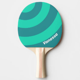 Teal Beach Breeze Circle Stripe with Name 卓球ラケット